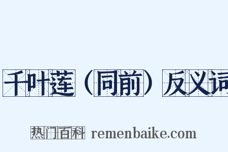 千叶莲（同前）反义词是什么意思的图片